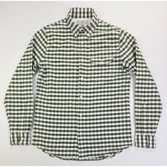 Jack Spade Size Small Mens Green White Flannel Button Down Long Sleeve Shirt - Picture 5 of 11